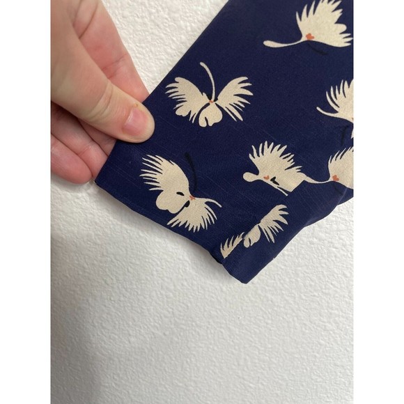 Club Monaco Size 2 Paget Floral Mini Dress Blue Silk Long Sleeve Pleated - Picture 5 of 16